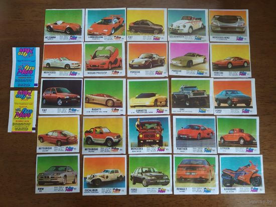 Вкладыши от жвачки OTO MOTO Полная коллекция 100шт!!