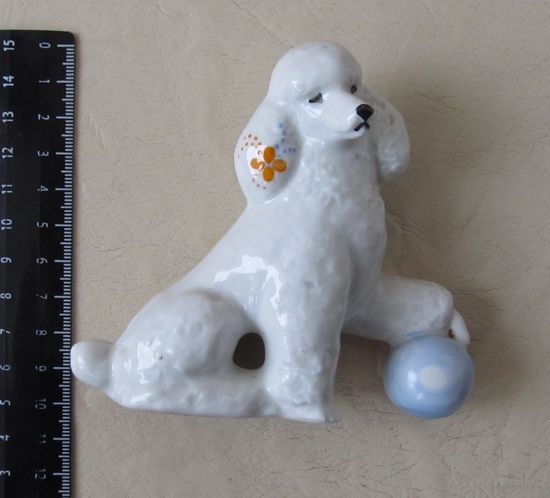 Все лоты с рубля.Статуэтка Пудель,Дулево,СССР