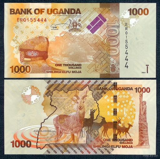 Уганда 1000 Шиллингов 2021 год, UNC