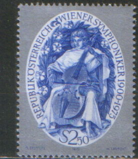 Полная серия из 1 марки 1975г. Австрия "75 лет Венскому симфоническому оркестру" MNH