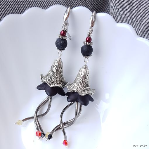 Серьги колокольчики крупные стальные
