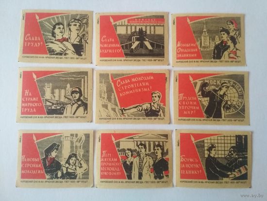 Спичечные этикетки  ф.Красная звезда. Молодёжь. 1962 год