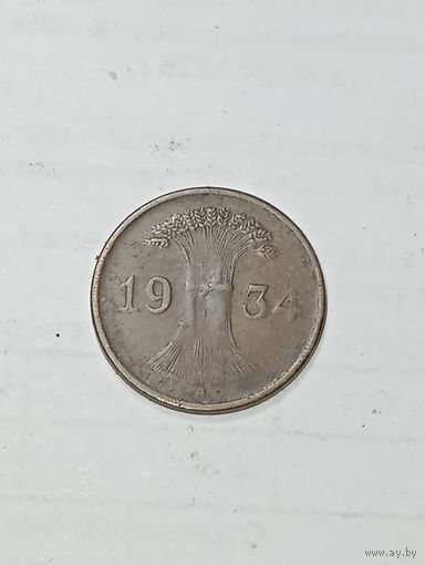 Германия  1 пфенниг 1934 года . A