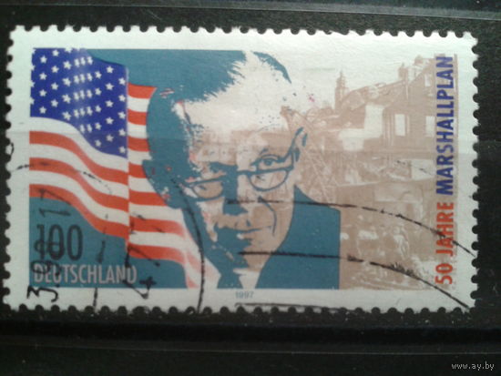 Германия 1997 50 лет плану Маршалла, генерала США, флаг США Михель-0,9 евро гаш.