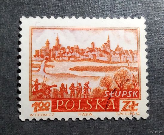 Марка Польша 1960 год Города