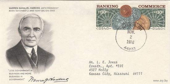 КПД США /Президент WARREN GAMALIEL HARDING/0009 1976 г