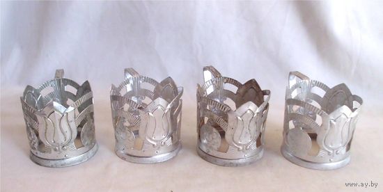 Подстаканник СССР Верх-Исетский завод ВИЗ Каменный цветок 4 шт одним лотом