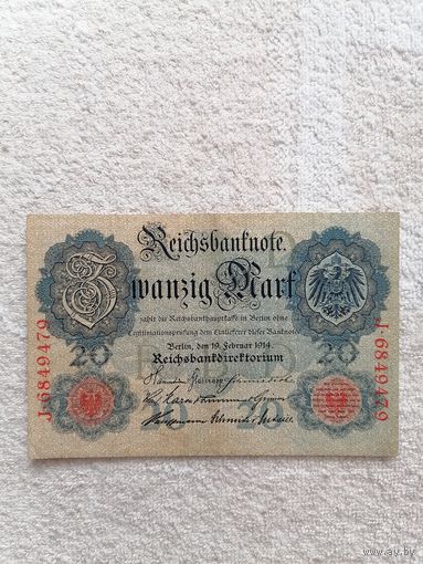 20 марок 1914 года. Состояние!