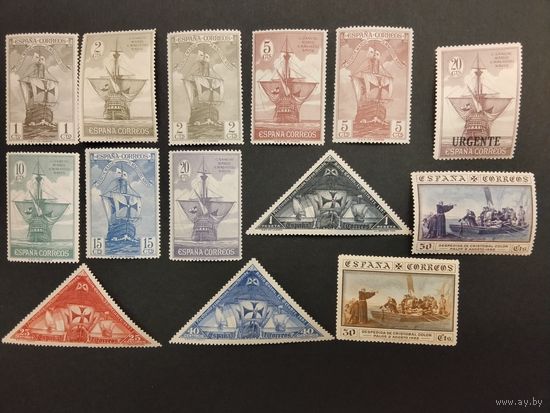 Испания. 1930г. Колумб, корабли. Открытие Америки.