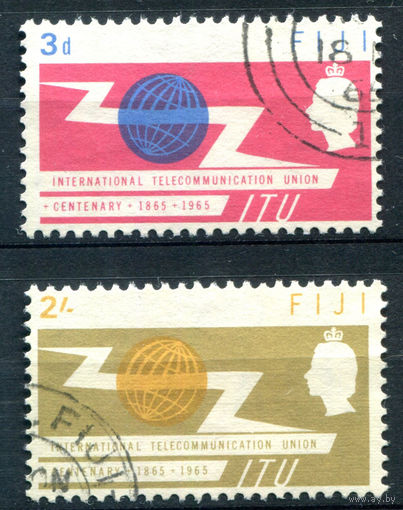 Британские колонии - Фиджи - 1965г. - 100 лет Международному союзу электросвязи - 2 марки - полная серия, гашёные [Mi 183-184]. #2-Bc-50-A-1