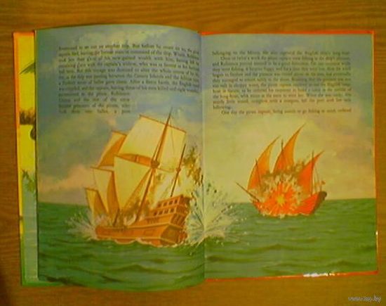 V Даниэль Дефо Daniel Defoe. "Robinson Crusoe". Printed in Dean & Son Ltd. Illustrated by John Leeder. Робинзон Крузо на английском языке. (парусник). Z (возможен обмен)