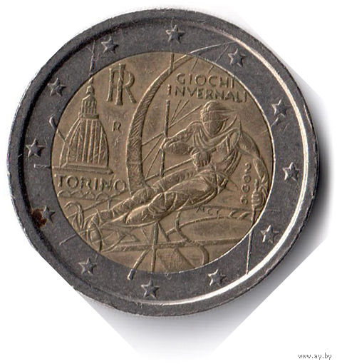 Италия. 2 евро. 2006 г. XX зимние Олимпийские Игры, Турин 2006