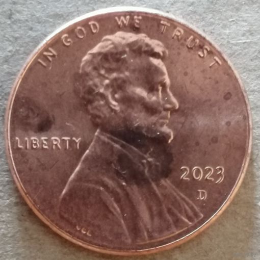 США 1 цент, 2023 Цент Линкольна, отметка мд "D" - Денвер, KM# 468