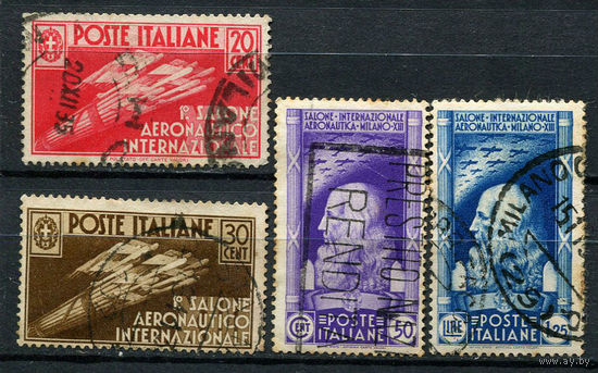 Королевство Италия - 1935 - 1-й Международный авиасалон в Милане - [Mi. 528-531] - полная серия - 4 марки. Гашеные.  (Лот 59AC)