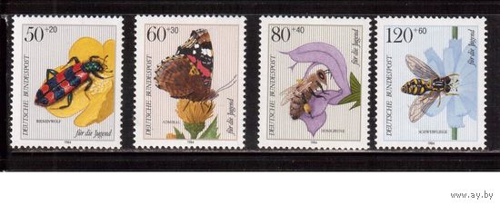 Германия(ФРГ)-1984,(Мих.1202-1205), ** , Фауна, Насекомые, Пчелы