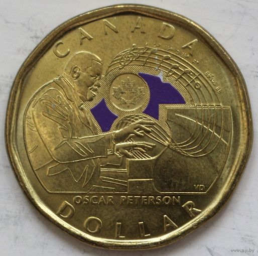 Канада 1 доллар 2022 год "Оскар Питерсон, Цветное покрытие". А-2