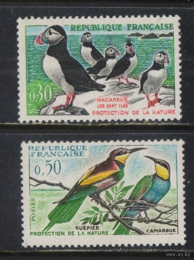 Франция 1960 Птицы Тупик Золотистая щурка Полная #1326-7**
