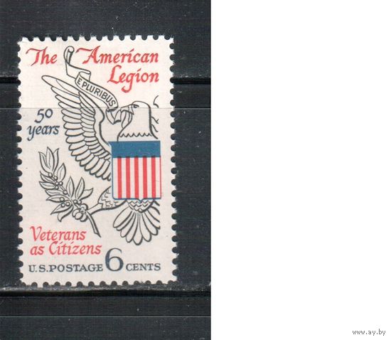 США-1969, (Мих.979) , ** , Ветераны, Американский легион (одиночка)