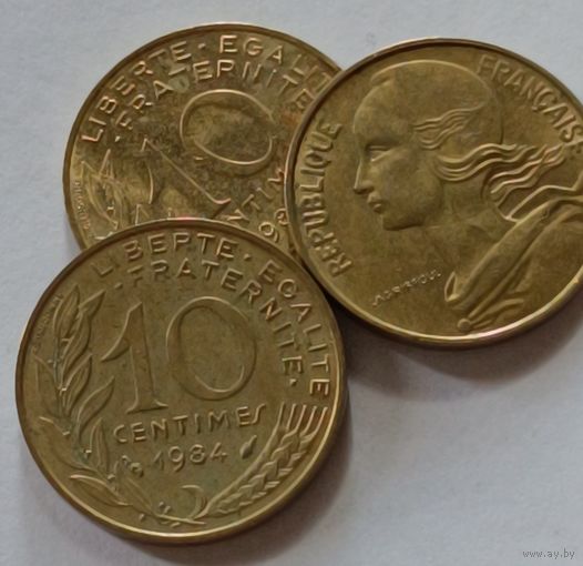 Франция. 10 сантимов 1984 года.