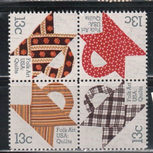 США-1978, (Мих.1329-1332) , ** , Культура, Народное искусство (полная серия)