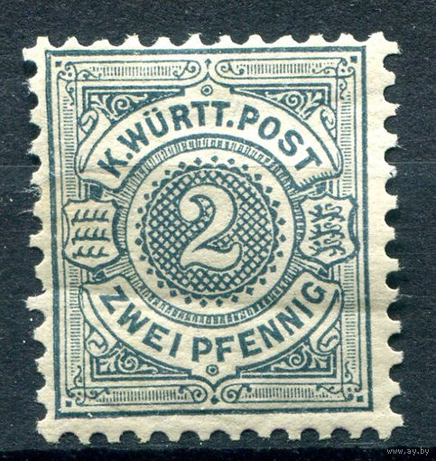 Королевство Вюртемберг - 1894г. - 2 Pf - 1 марка - полная серия, MH [Mi 60]. #1-Wu-1-A-1