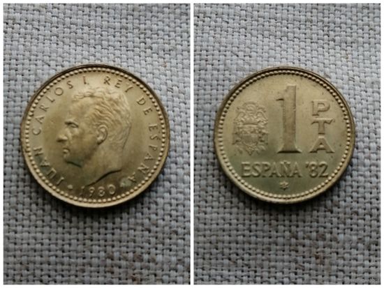 Испания 1 песета 1980 [82 внутри звезды]