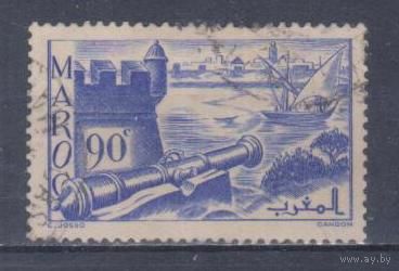 [1874] Французские колонии. Марокко 1939. Старый форт.Пушка.90с. Гашеная марка.