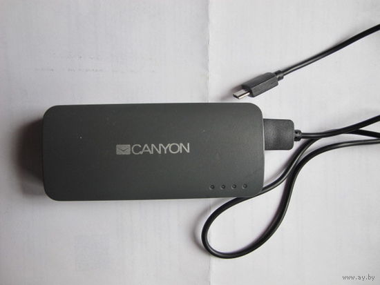 Портативное зарядное устройство CANYON CNE-CFB44DG. USB 2.4A, 4400mAh, Li-Ion; USB 2.0 (папа) - Micro USB (папа)