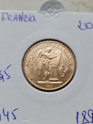 20 франков 1897 ангел золото блеск