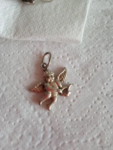 Кулон амурчик. Серебро.