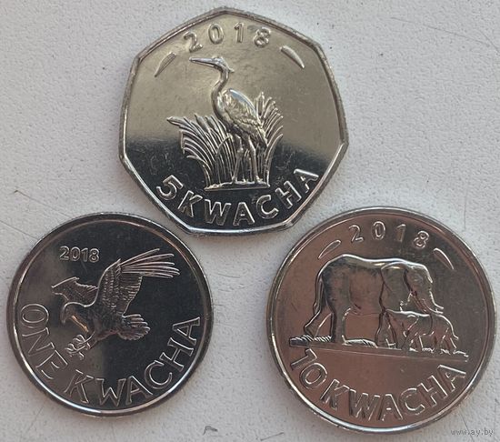 Малави 1, 5, 10 квача 2018 г. Набор 3 шт.