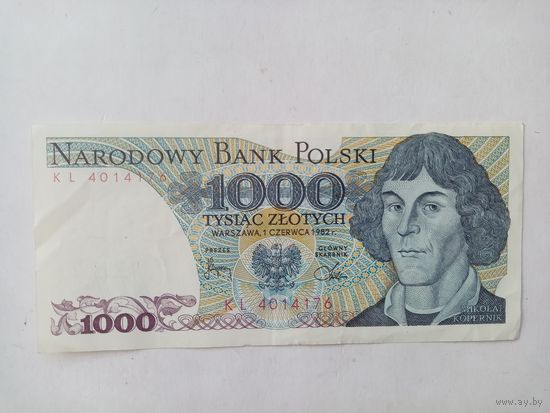 БАНКНОТА 1000 ЗЛОТЫХ ПОЛЬША-1982 год