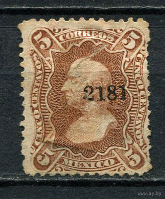 Мексика - 1874/1883 - Мигель Идальго-и-Костилья 5C - (с повреждением) - [Mi.96Iy] - 1 марка. MH.  (Лот 54Go)-T41P13