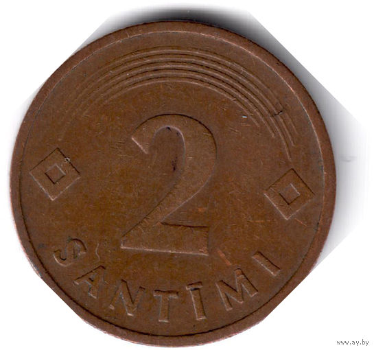 Латвия. 2 сантима. 1992 г.