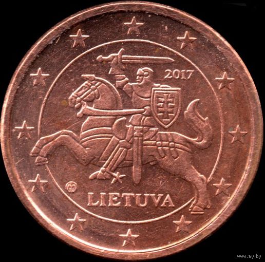 Литва 1 евроцент 2017 г. КМ#205 (17-28)