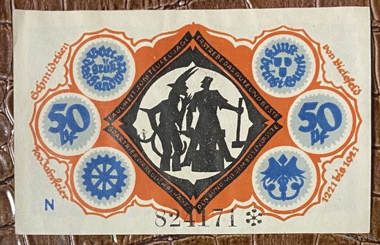 Нотгельд 50 пфеннигов 1921 год. Билефельд,. Веймарская республика