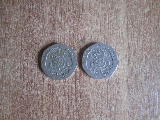 20 пенни 1989 года.Великобритания.Цена за шт.