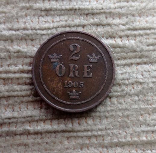 Werty71 Швеция 2 эре 1905