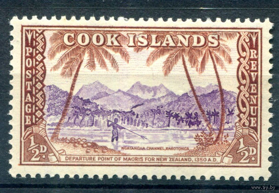 Британские колонии - Острова Кука - 1949г. - ландшафты, пальмы, 1/2 P - 1 марка - MH [Mi 78]. #3-WB-88-A-1