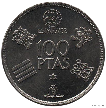 КОРОЛЕВСТВО ИСПАНИЯ. 100 ПЕСЕТ 1980 (80). UNC. Чемпионат мира по футболу 1982