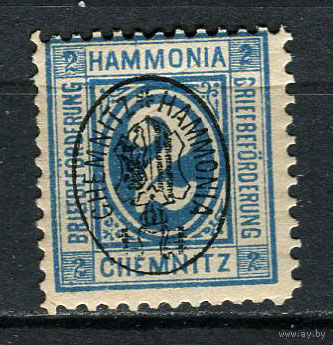 Германия - Хемниц - Местные марки - 1887 - Надпечатка (черн.) Герб на 2Pf - (перевернутая надпечатка) - [Mi.10ba] - 1 марка. MNH, MLH.  (Лот 101CS)