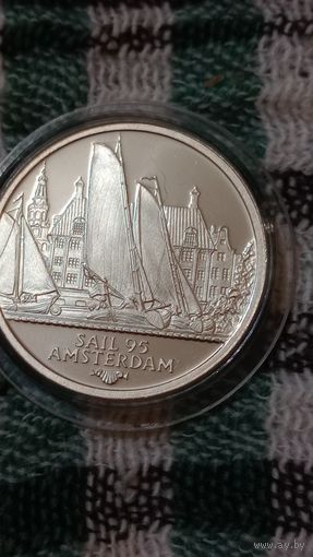 Нидерланды 2 экю1995 серебро парусная регата