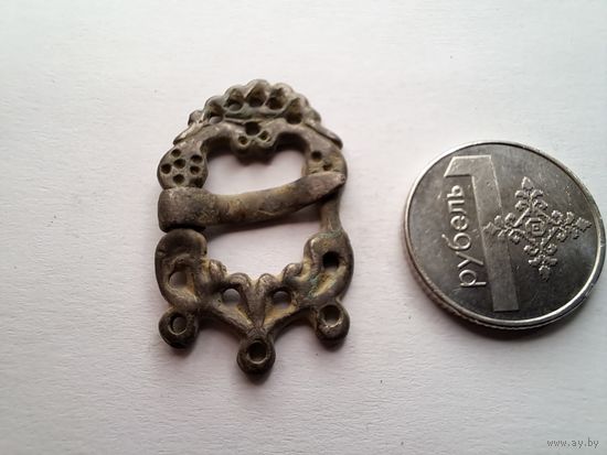 Пряжка (пряжка) средневековья серебро
