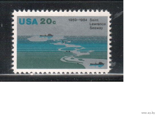 США-1984, (Мих.1700) , * (без клея),  Флот, Морской путь, Корабли (одиночка),