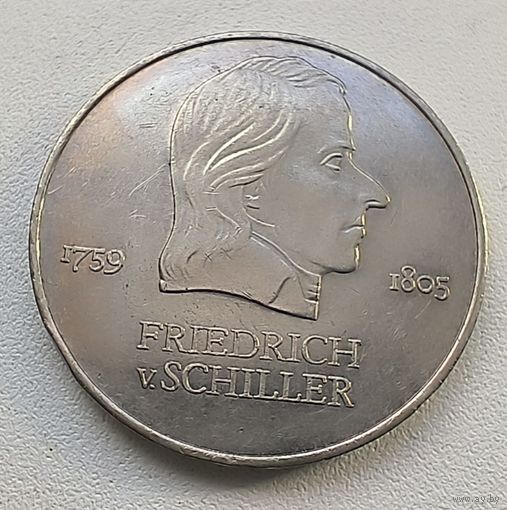 Германия - ГДР 20 марок, 1972 Фридрих фон Шиллер 1-6-4