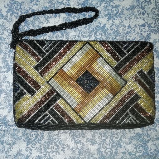 Винтажная дамская сумочка-клатч, бисер, ручная работа. Бренд Lulu. 20х12 см.