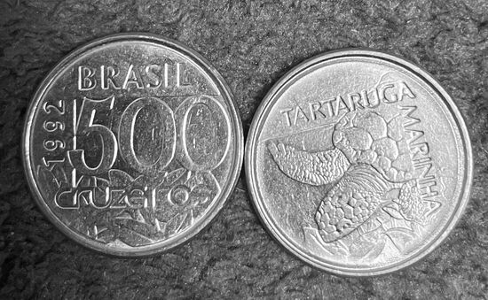 Бразилия 1992  500 крузейро черепаха