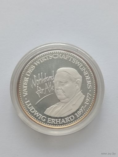Германия, настольная медаль "Канцлеры Германии. Людвиг Эрхард"