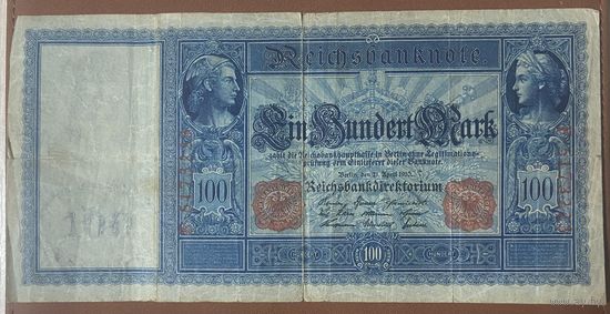 Банкнота 100 марок 1910 год. Германская империя.