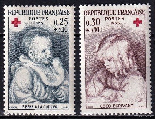 Франция 1965 Красный Крест Живопись Огюст Ренуар 2 марки MNH